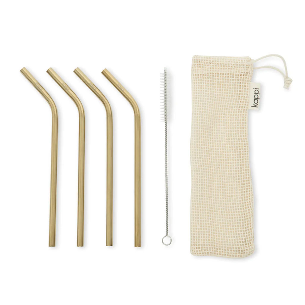 Reusable Gold Drinking Straw x4